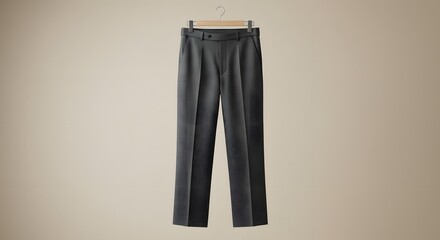Stylish Black Trousers on Hanger - Fashion Apparel