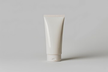 White cosmetic tube on gray high resolution picture