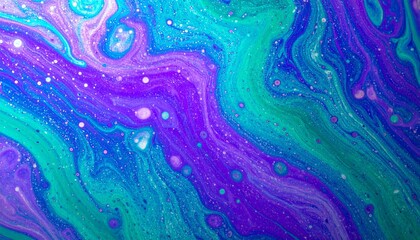 Abstract macro of quantum spacetime foam with holographic info-bubbles and entangled data streams in a dark matter matrix, glowing in violet and neon teal.