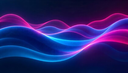 Fototapeta premium Dynamic 8K abstract background with glowing neon blue and pink waves. Perfect for modern tech, music, futuristic designs, data visualization, and vibrant digital concepts