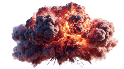  Top View Realistic Explosion on a White Background