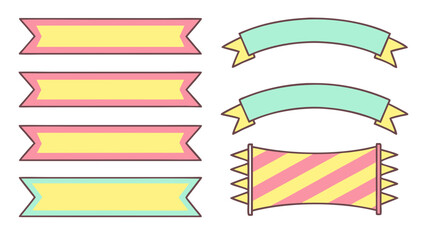 Colorful banner elements in pastel colors