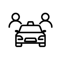 Ride share taxi service line icon
