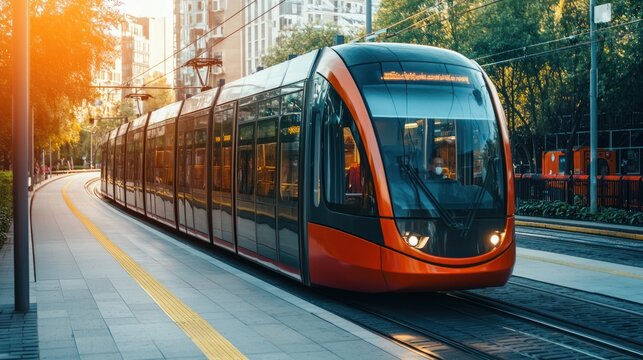 An intelligent public transport system managed by AI.