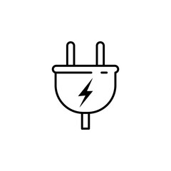 Electric plug vector icon isolated on white background.
