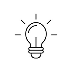 Bulb light vector icon. Lighting Electric lamp. Electricity, shine. Light Bulb icon vector.