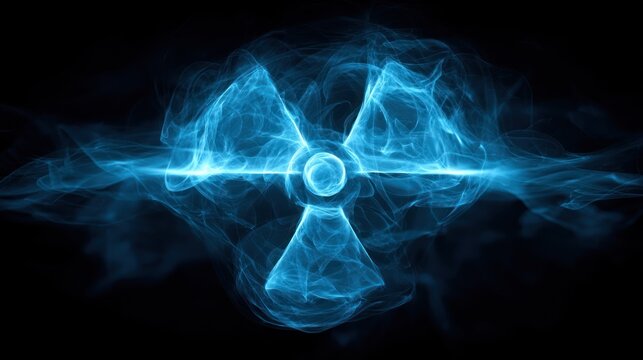 Abstract blue glow representing radioactive radiation