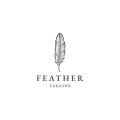 Feather logo icon design illustration