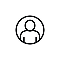Simple outline icon of a person inside a circle
