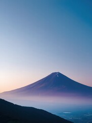Mount Fuji Morning Scene with Mist