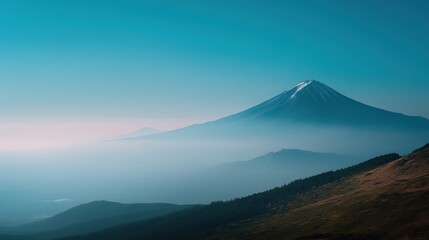 Mount Fuji Hills in Summer Morning Light