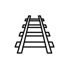 Simple outline of train tracks leading into the distance