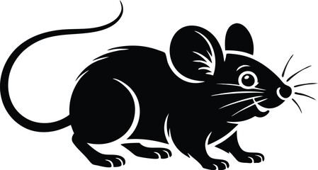 Obraz premium Stylized Black Mouse Silhouette