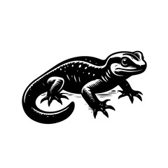Obraz premium Black and White Stylized Lizard Illustration.