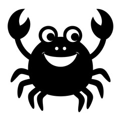 Cartoon crab silhouette with smiling face