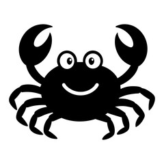 Cartoon crab silhouette with smiling face