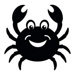 Cartoon crab silhouette with smiling face
