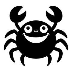 Cartoon crab silhouette with smiling face