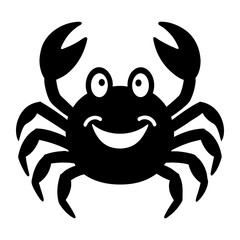 Cartoon crab silhouette with smiling face