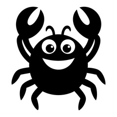 Cartoon crab silhouette with smiling face