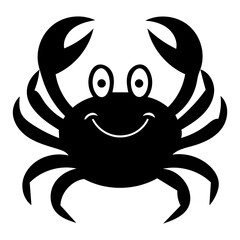Cartoon crab silhouette with smiling face