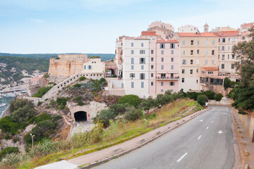 Fototapeta premium Historic Coastal Townscape View With Fort and Mediterranean Architecture