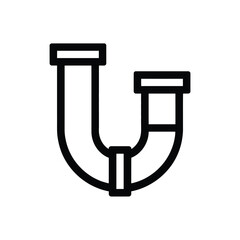 Simple line icon of a u shaped plumbing trap