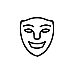 Outline a smiling mask on smile happy
