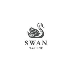Swan logo icon design template illustration