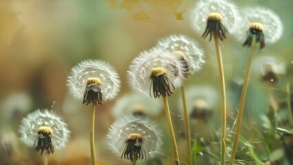 dandelion seeds in the wind