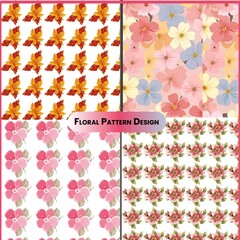 Colorful Floral pattren design set