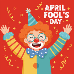 The clown celebrating april fool's day