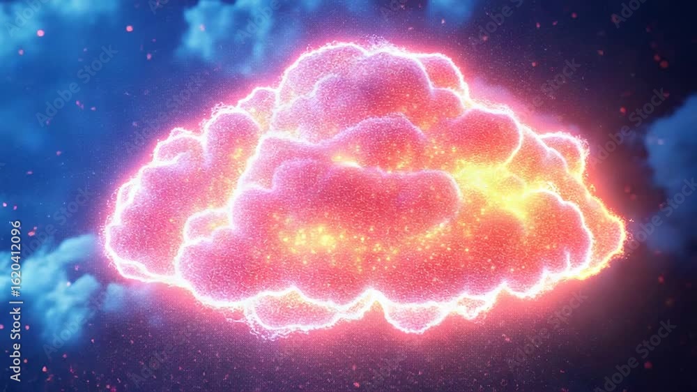 Aufkleber cloud computing technology connecting information in cyberspace
