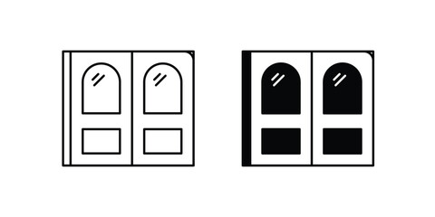 Accent Chair set icon with white background vector stock illustration