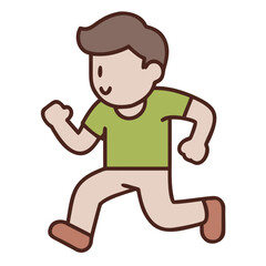 cartoon running boy