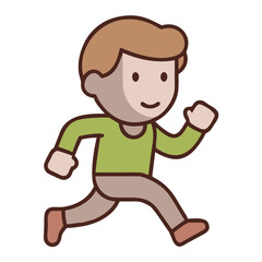 cartoon running boy