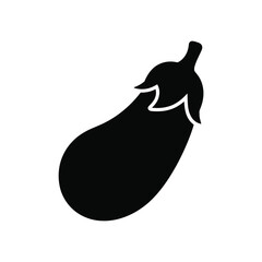 Simple black silhouette of an eggplant