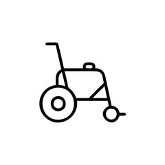 Outline icon a wheelchair on a symbol mobility