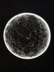 Moon Surface with Backlight on Dark Background