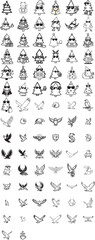 set of black and white vector icons