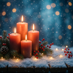 christmas candle and christmas tree