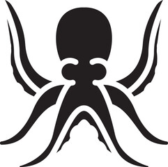 Black Octopus Vector Illustration