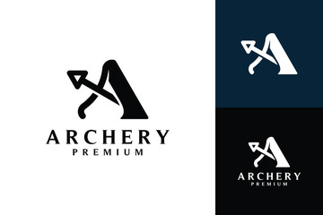 Creative vector design of modern letter A archery logo