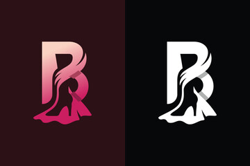 Creative vector design of modern elegant style letter B with woman's legs wrapped in cloth