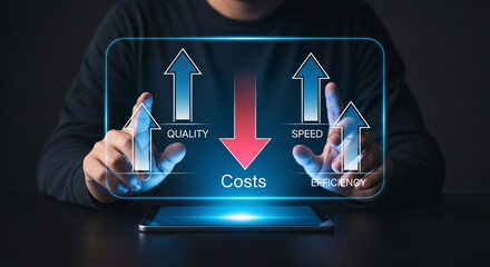 Boosting Quality Speed Efficiency while Reducing Costs business concept