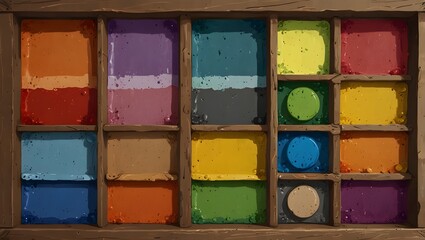 close up of colorful palette