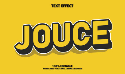 Bold yellow text effect with black outline and shadow spelling jouce