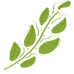 Minimal green leaf illustration on white background. Ideal for eco logos, natural design, and organic-themed projects.