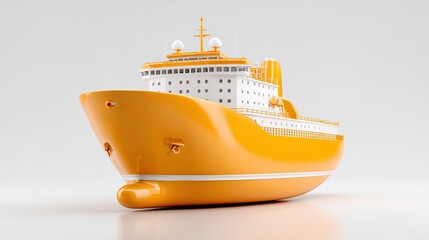 Bright Orange Ship Model Displayed on a Clean White Surface
