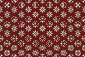 Seamless floral geometric pattern with vintage-inspired elements. Ideal for textile design, wallpaper, gift wrapping, packaging, and digital backgrounds. Elegant, colorful, and perfectly repeating 